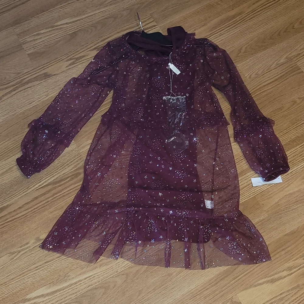 New Knitworks Burgundy 2 piece dress set size 14 - Picture 5 of 12
